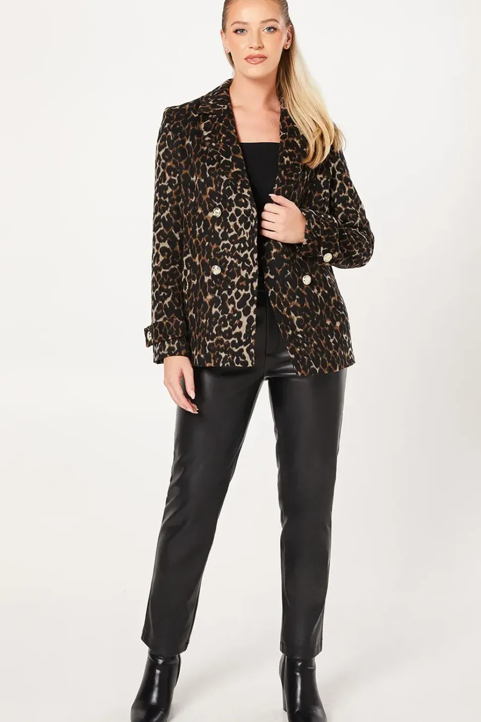 Animal Leopard Wool Peacoat