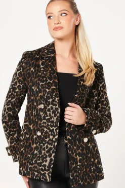 Animal Leopard Wool Peacoat