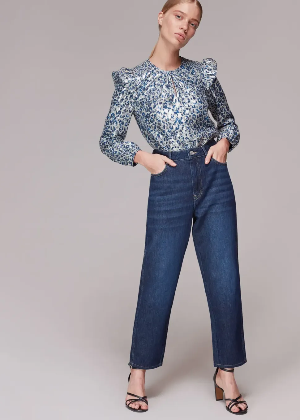 Animal Metallic Blouse-Animal Print