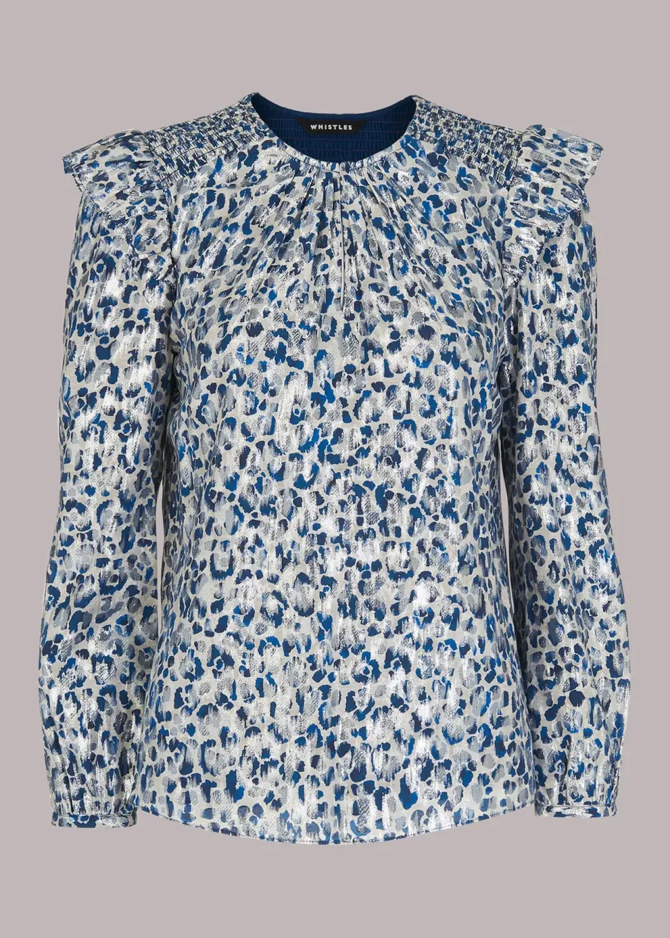 Animal Metallic Blouse-Animal Print