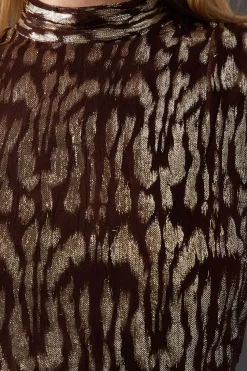 Animal Metallic Jacquard Midi Dress