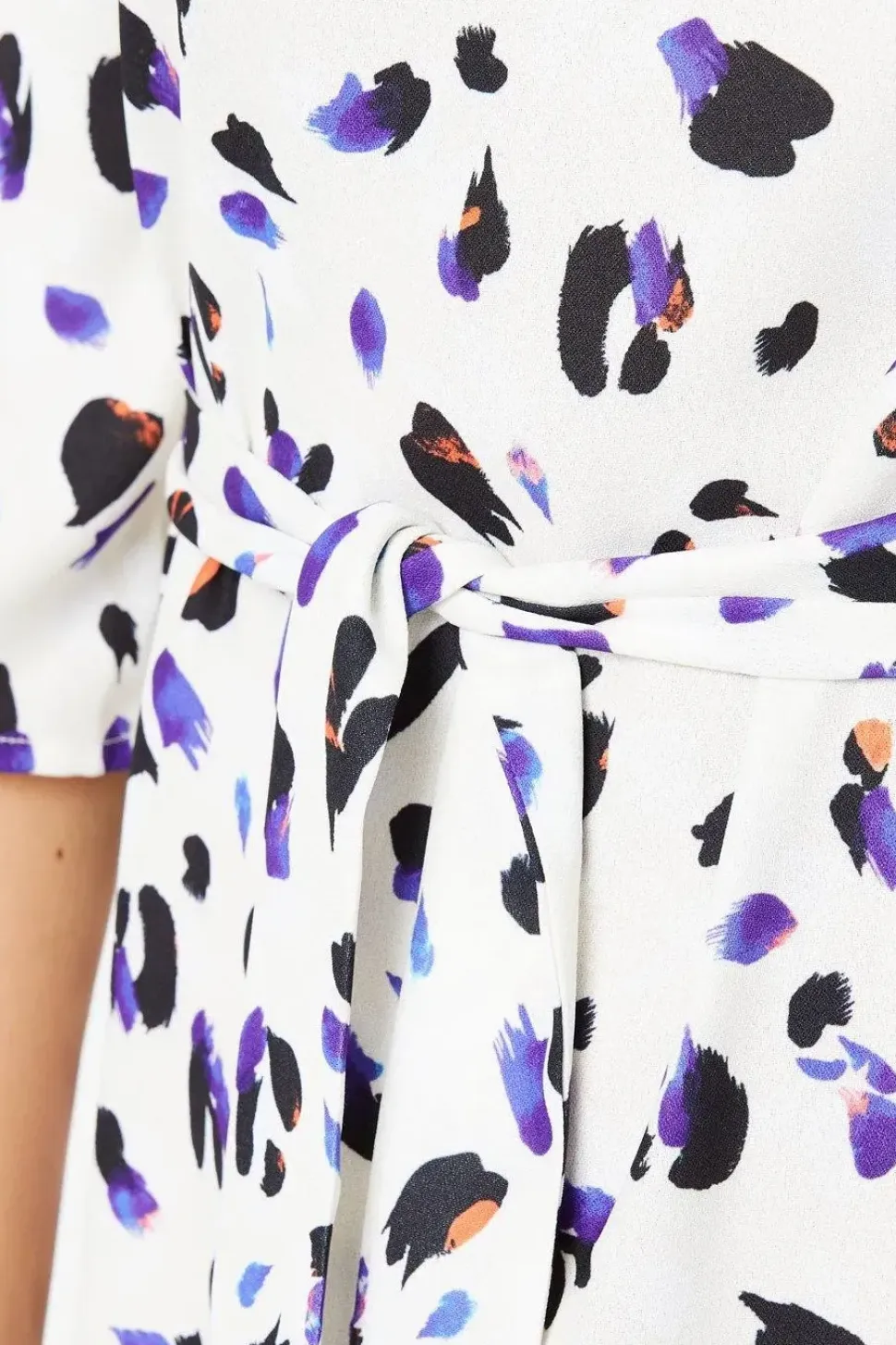Animal Print Belted Midi Dress