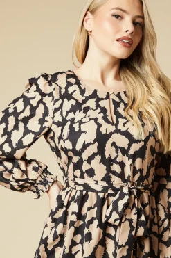 Animal Print Belted Mini Dress