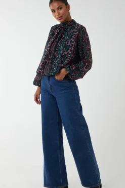 Animal Print Blouson Top