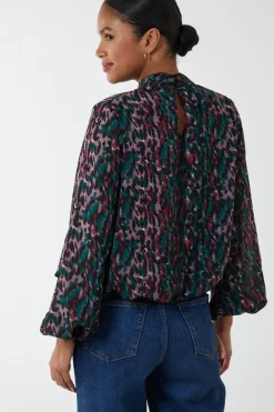Animal Print Blouson Top