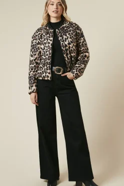 Animal Print Bomber Jacket