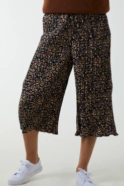 Animal Print Cropped Trousers