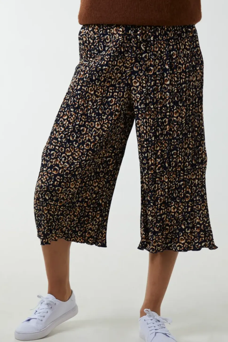 Animal Print Cropped Trousers