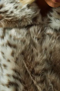 Animal Print Faux Fur Coat