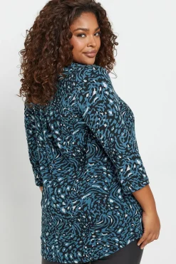 Animal Print Half Placket Shirt