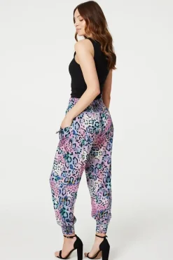 Animal Print High Waist Harem Pants