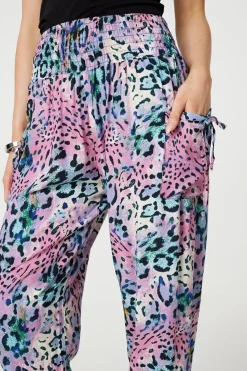 Animal Print High Waist Harem Pants