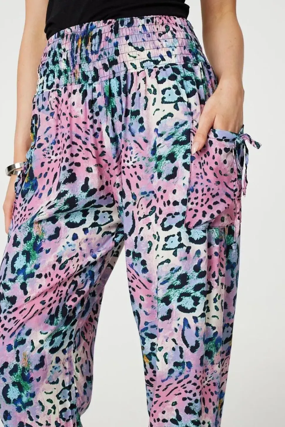 Animal Print High Waist Harem Pants
