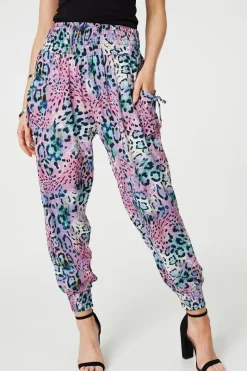 Animal Print High Waist Harem Pants