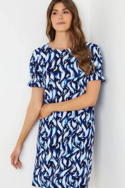 Animal Print Jersey Short Sleeve Shift Dress