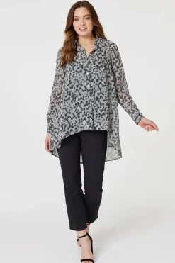 Animal Print Oversized Blouse