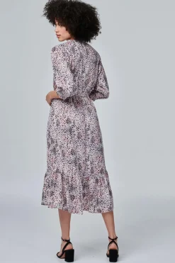 Animal Print Pephem Midi Dress