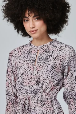Animal Print Pephem Midi Dress