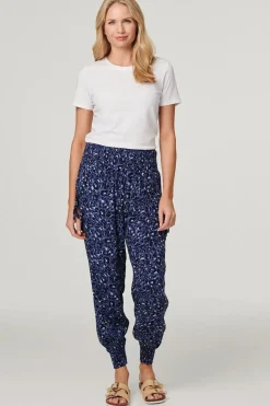 Animal Print Pocket Detail Pants