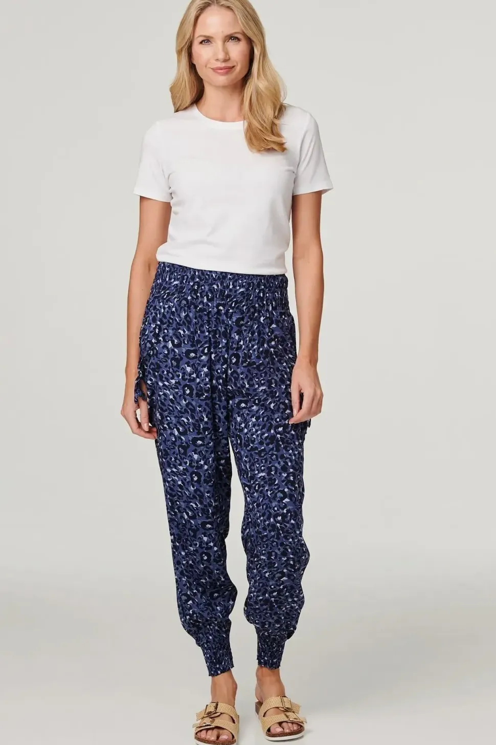 Animal Print Pocket Detail Pants