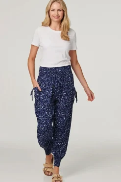 Animal Print Pocket Detail Pants