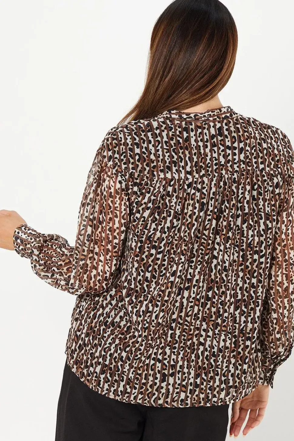 Animal Print Pussybow Blouse