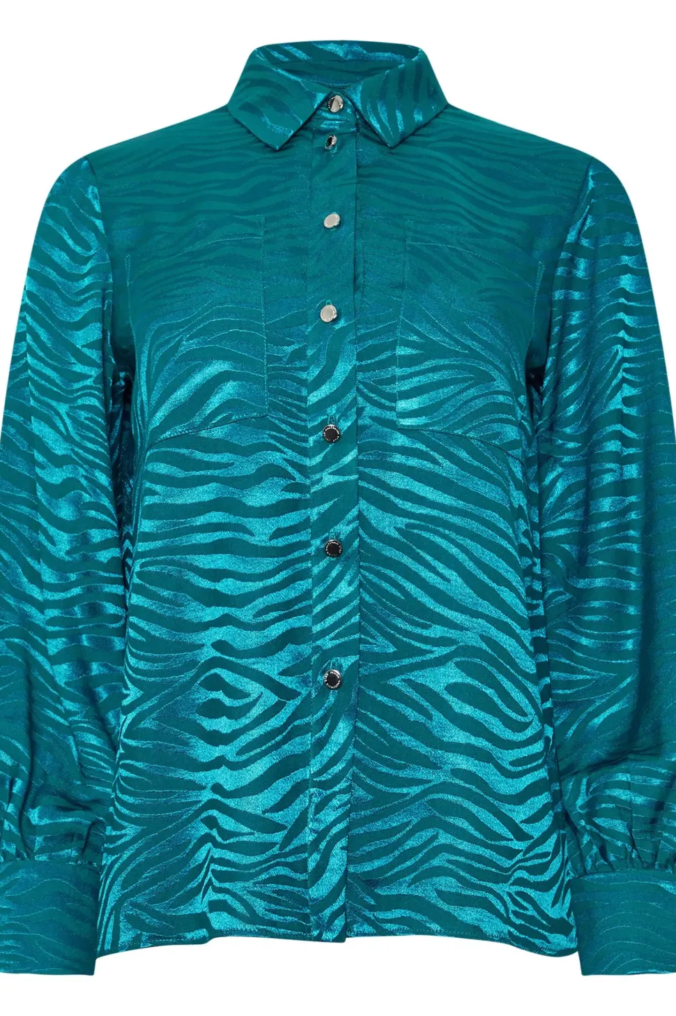 Animal Print Satin Jacquard Shirt