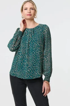 Animal Print Semi Sheer Blouse