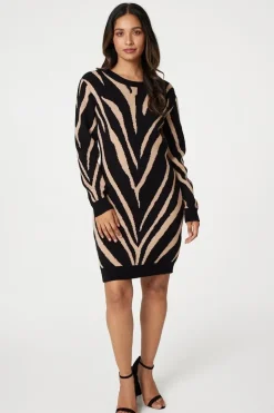 Animal Print Short Knit Dress