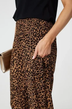 Animal Print Tassel Pocket Harem Pants