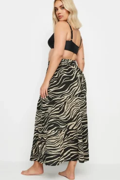 Animal Print Tiered Beach Skirt