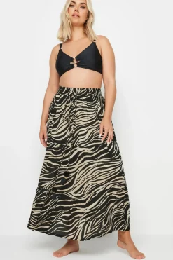 Animal Print Tiered Beach Skirt