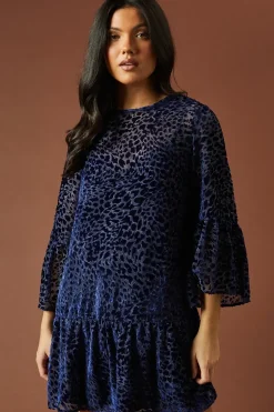 Animal Print Velvet Mini Dress