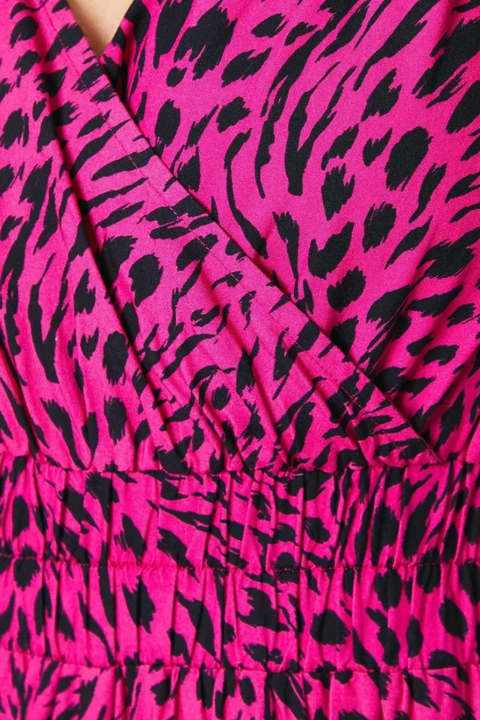 Animal Print Viscose Shirred Waist Sleeveless Jumpsuit