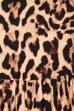 Animal Tiered Hem Mini Dress