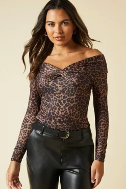 Animal Twist front long sleeve top