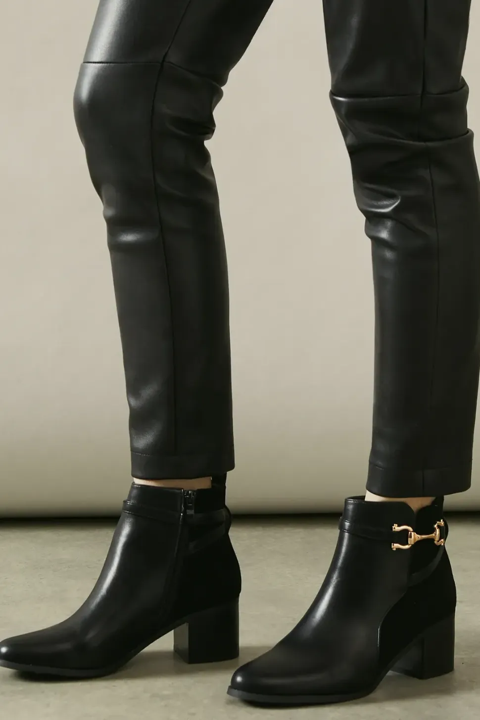 Antonia Snaffle Detail Mid Heel Ankle Boots