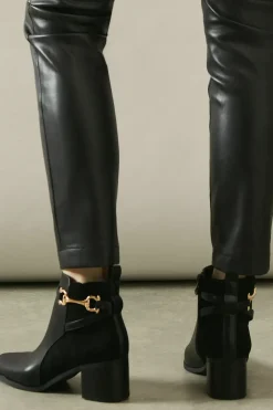Antonia Snaffle Detail Mid Heel Ankle Boots