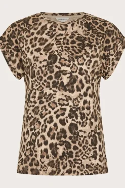 Archi Leopard Print Jersey T-Shirt Brown