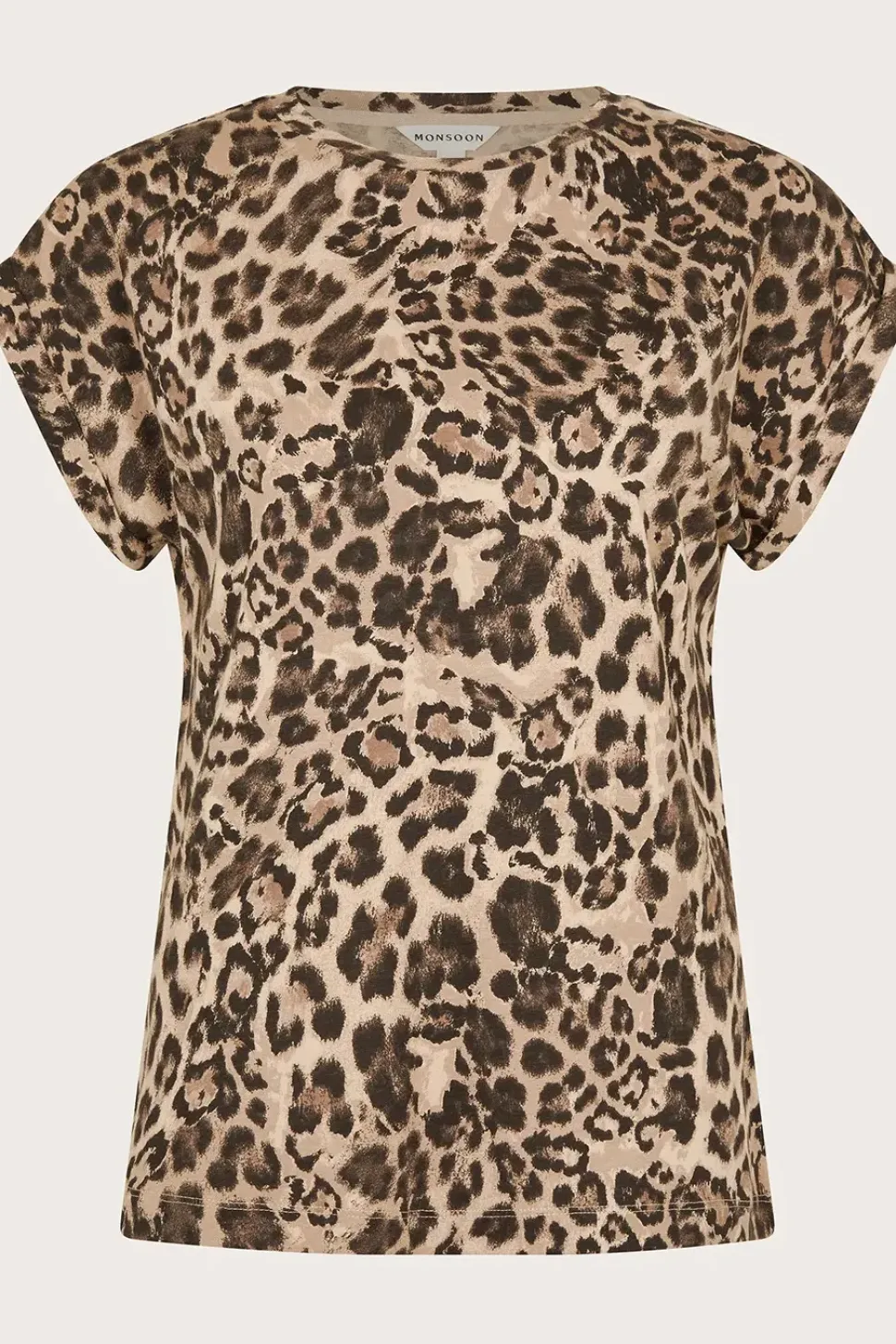 Archi Leopard Print Jersey T-Shirt Brown