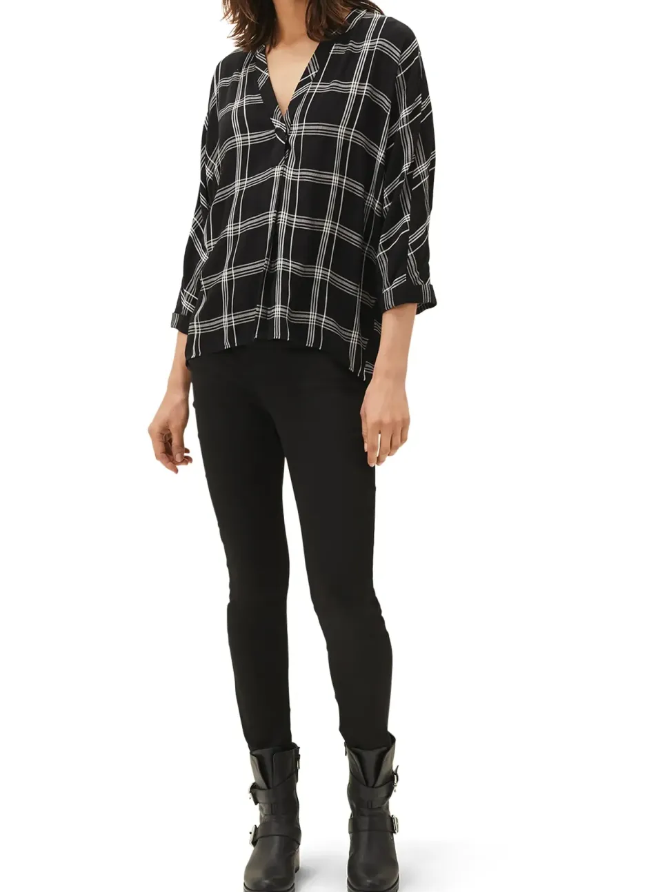 Arella Check Blouse-Checked