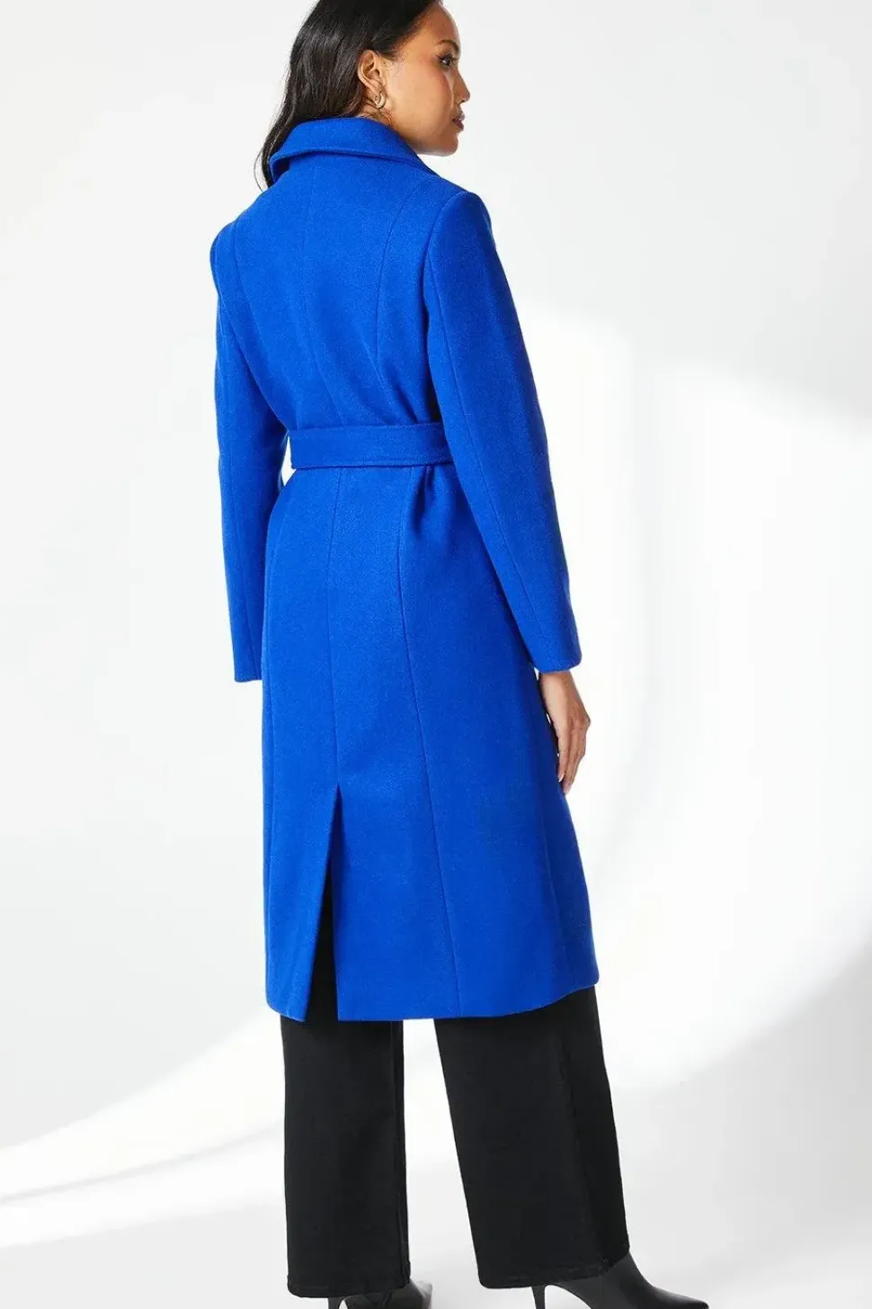 Asymmetric Belted Wrap Coat
