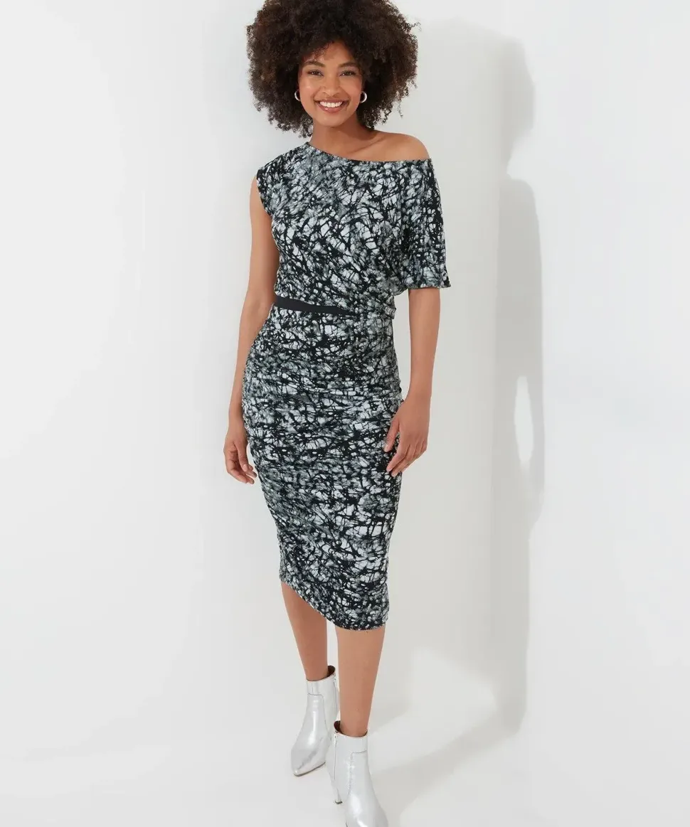Asymmetric Bodycon Midi Dress