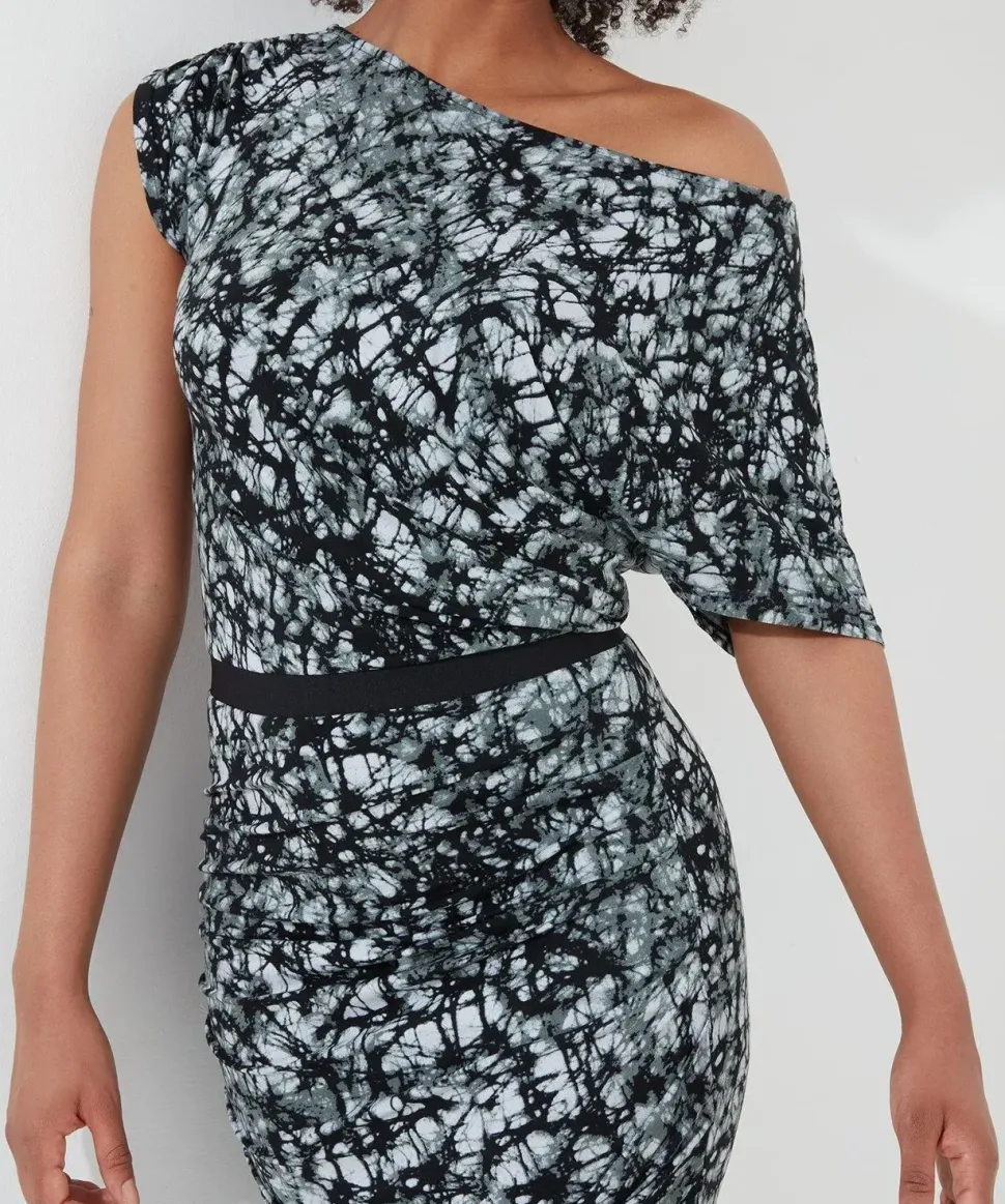 Asymmetric Bodycon Midi Dress