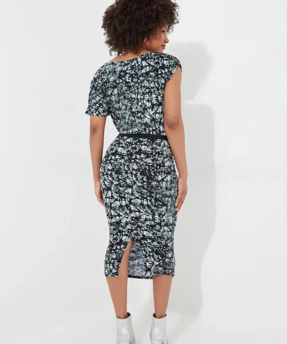 Asymmetric Bodycon Midi Dress