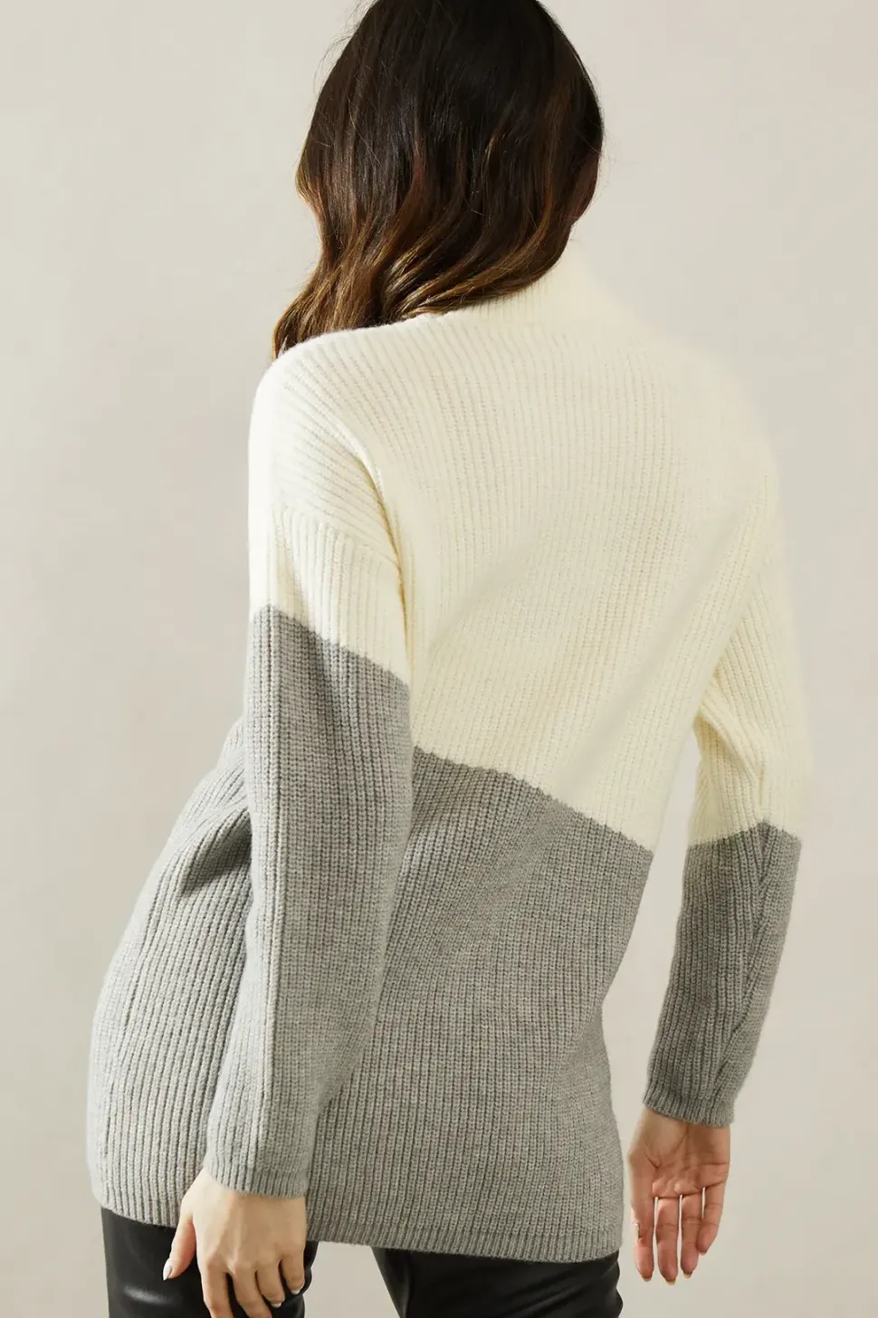 Asymmetric Contrast Colour Block Tunic