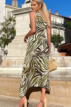 Asymmetric Cut Out Midi Dress