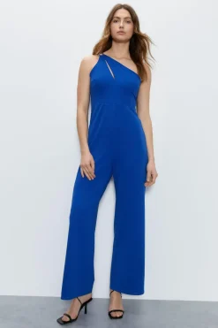 Asymmetric One Shoulder Wide Leg Jumpsuit