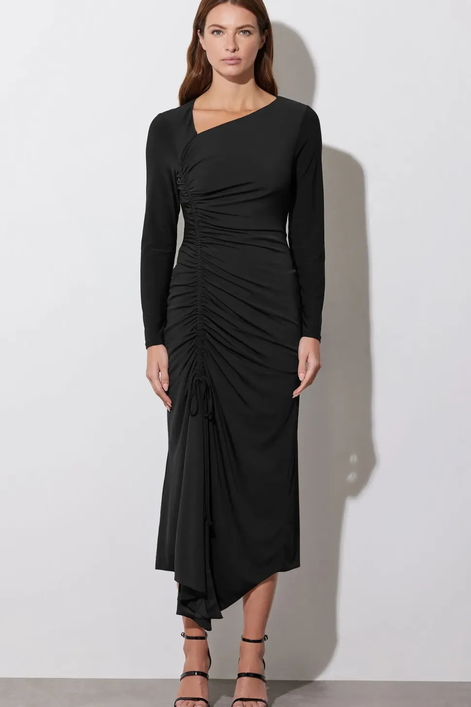 Asymmetric Ruched Dress
