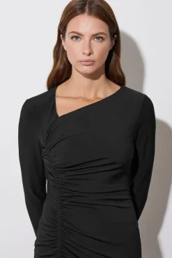 Asymmetric Ruched Dress